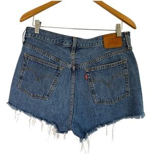 Levi's 501 Button Fly Cutoff Raw Hem Jean Shorts Size 30